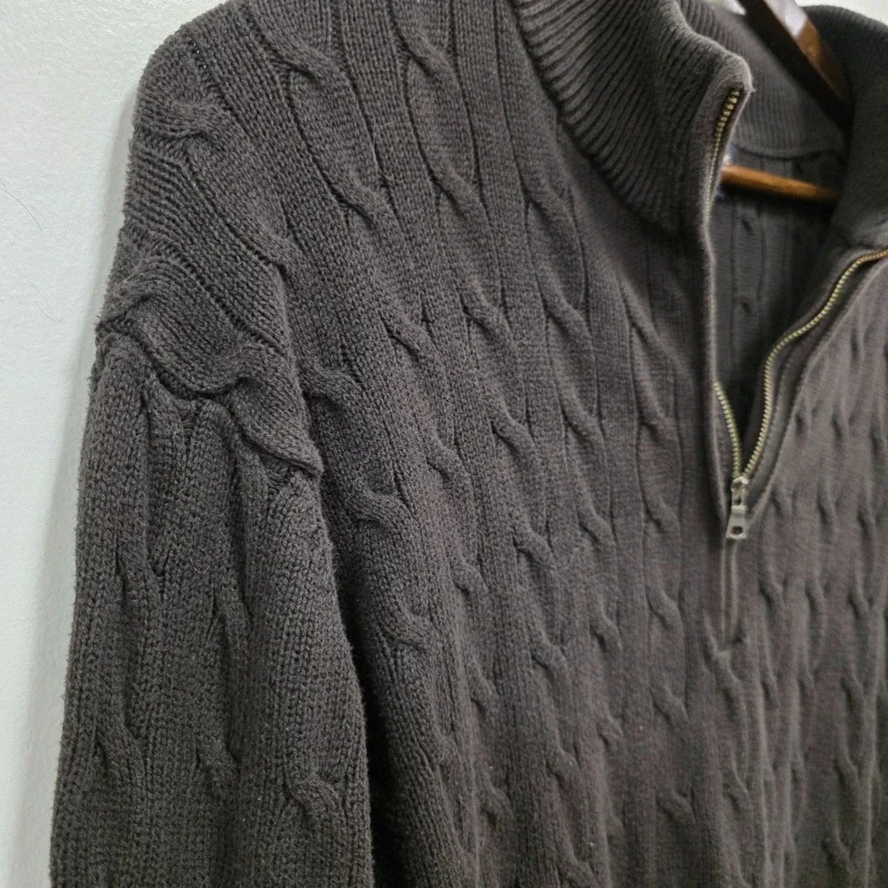 Banana Republic Mens Preppy‎ Old Money Cable Knit Sweater Size XXL Mock Neck